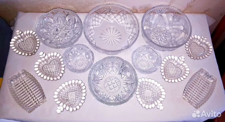 Хрустальная посуда ссср-салатницы, стопки