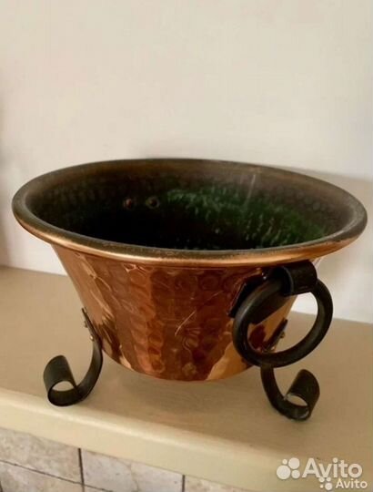 Медное кашпо, конец 19 в, Франция