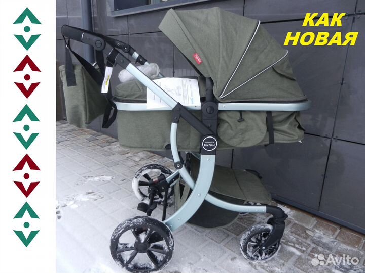 Коляска 2 в 1 Aimile хакки,идеальное состояние,лёг