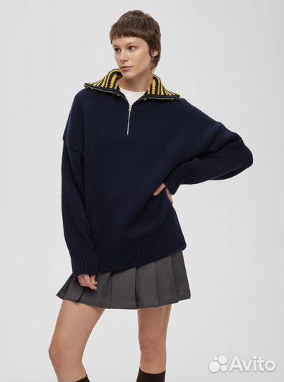 Свитер с замком крупной вязки aim clo