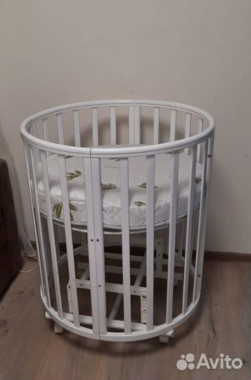 Детская кроватка трансформер (овальная/круглая)
