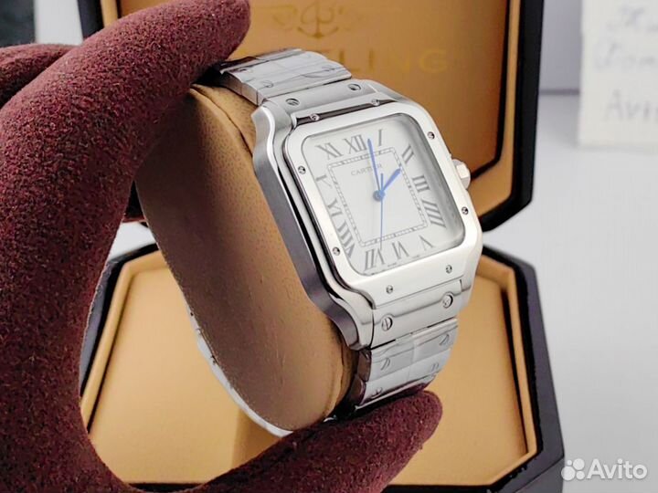 Часы мужские Cartier Santos white