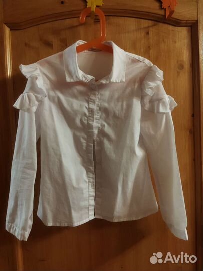 Блузка школьная для девочки, рост 122-128 см