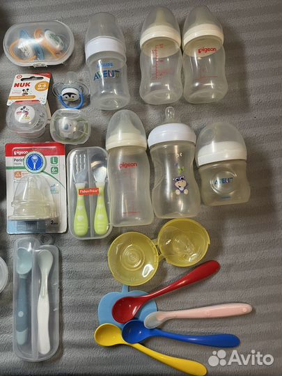 Бутылочки avent,pigeon,тарелочки munckin и т д