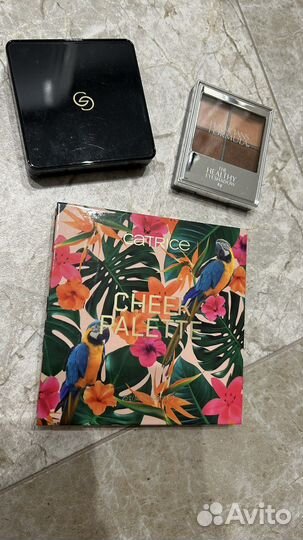 Тени для век, румяна, бронзер, хайлайтер