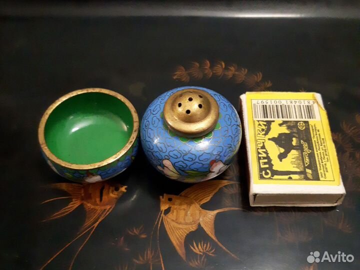 Солонка и перечница в технике Клуазоне, Китай 50гг