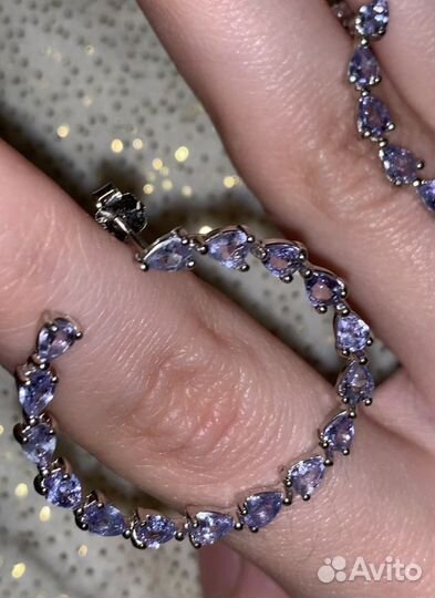 Серебряные серьги с танзанитами
