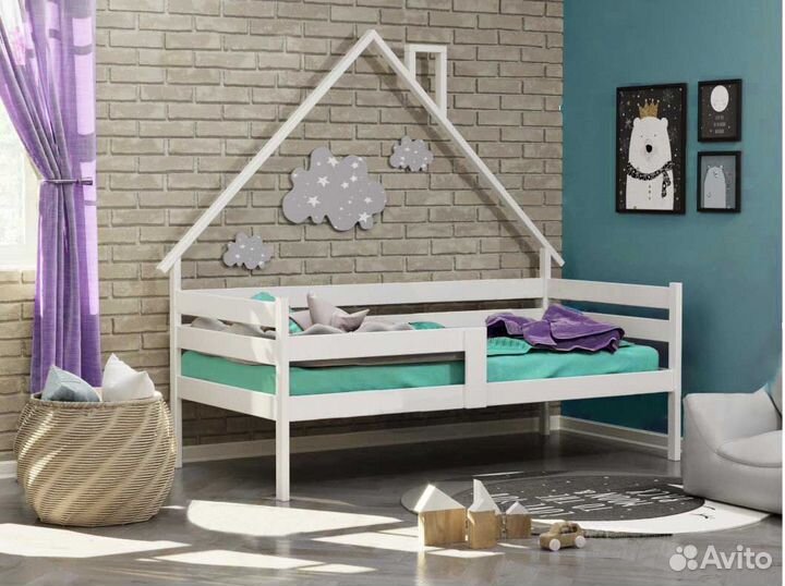 Софа с бортиком от 2х лет берёза Домик