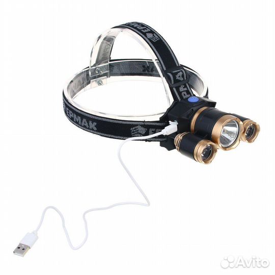 Фонарик налобный Ермак, 1000 мАч, 3 режима