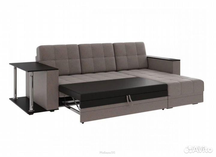 Диван угловой Атлант со столиком рогожка Нептун 54