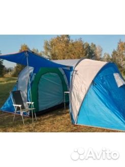 Палатка 4-х местная 2 комнаты+тамбур+навес