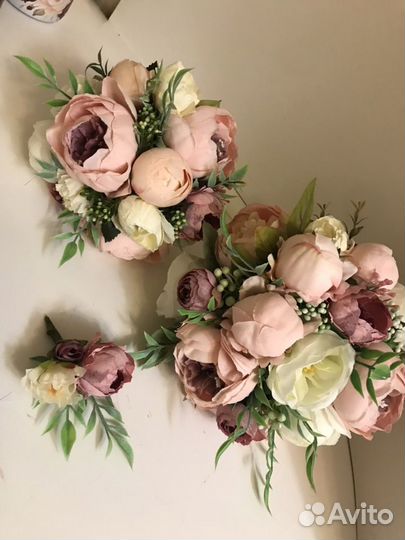 Букет невесты, дублёр, бутоньерка