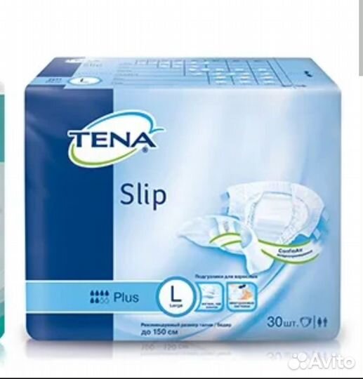 Подгузники tena slip plus L 30 штук