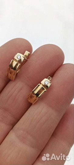 Золотые серьги 585 пр с бриллиантами