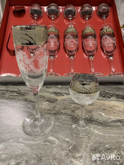 Фужеры, рюмки новые