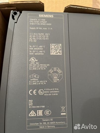 CPU 1516F-3 PN/DP, simatic S7-1500F