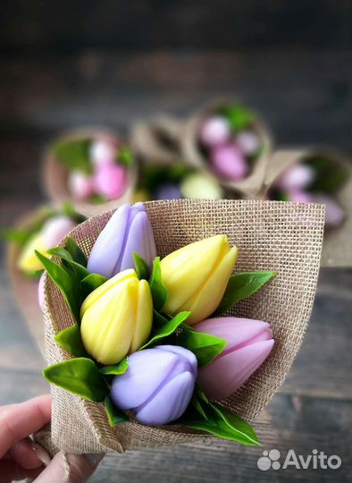 Букет тюльпанов из мыла