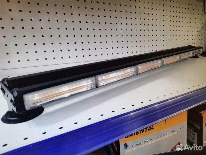 Мигалка сторобоскоп желтая 90см 12/24в