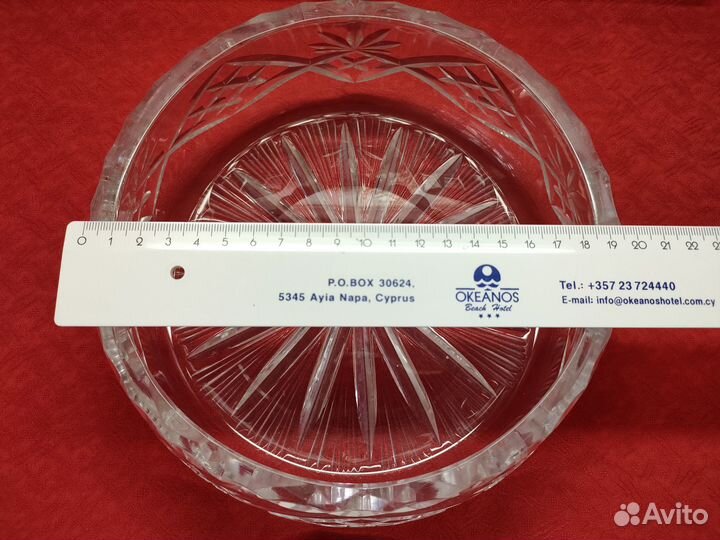 Большая хрустальная салатница СССР