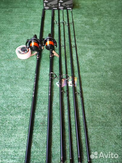 Удилища с катушками карповые 2+2 комплект
