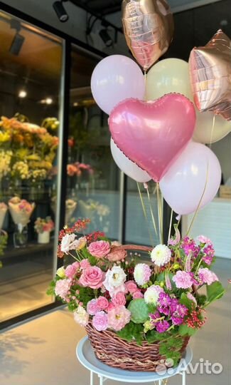 Цветы в корзине доставка
