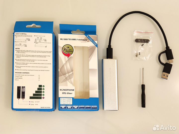Адаптер для дисков ssd типа M.2 nvme to USB 3.1
