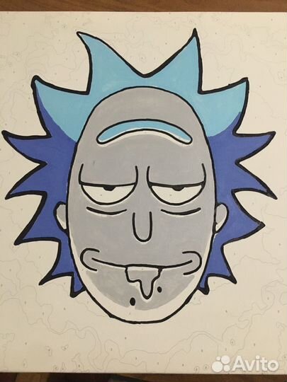Картина красками Rick and morty