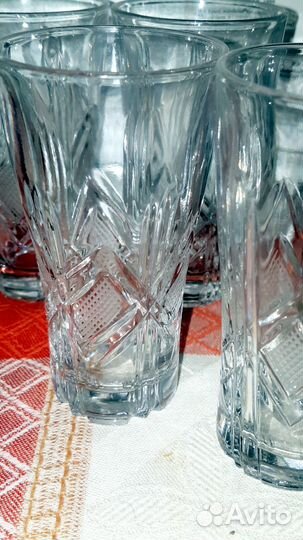 Советский хрусталь -салатница, 5 фужеров,порционка