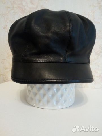 Берет женский кожаный утепленный