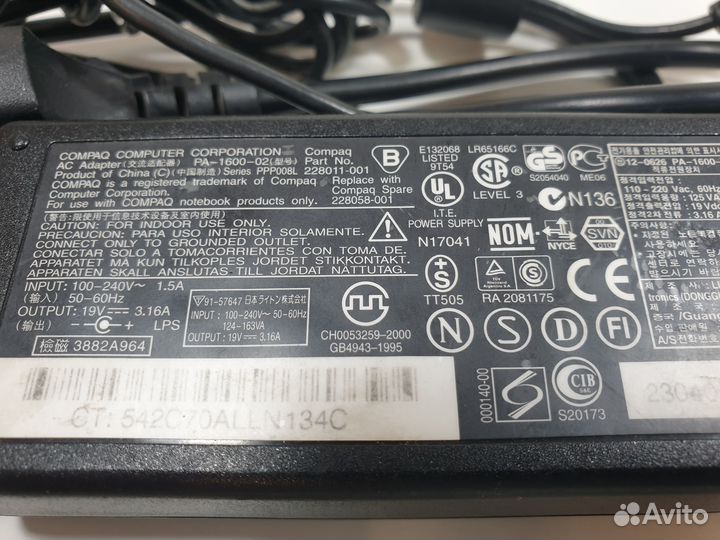 Блок питания HP Compaq 19V 3,16A 60W 4,8 x 1,7 mm