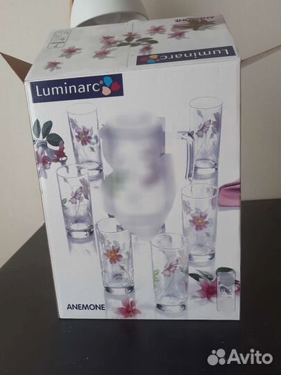6 стаканов Luminarc Anemone, без графина