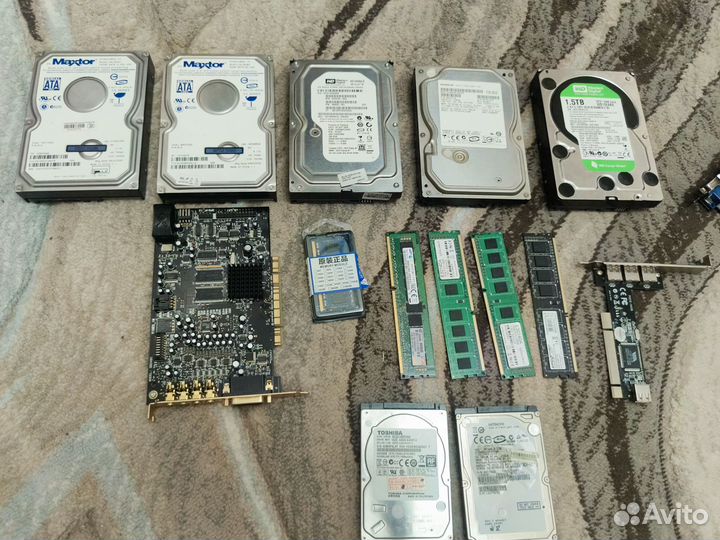 Запчасти для пк, жесткие диски, озу,звуковая карта