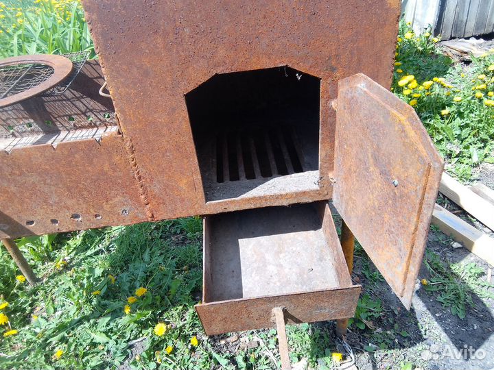 Печь для казана с мангалом