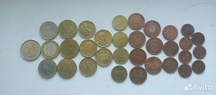 Монеты евро, евро центы