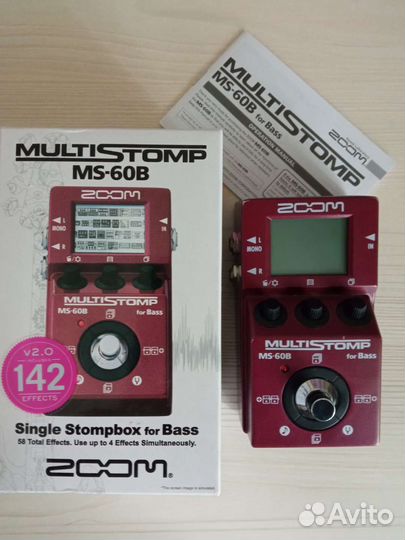 Процессор эффектов для бас гитар zoom ms-60b