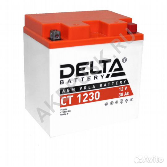 Мото аккумулятор Delta CT 1230 AGM