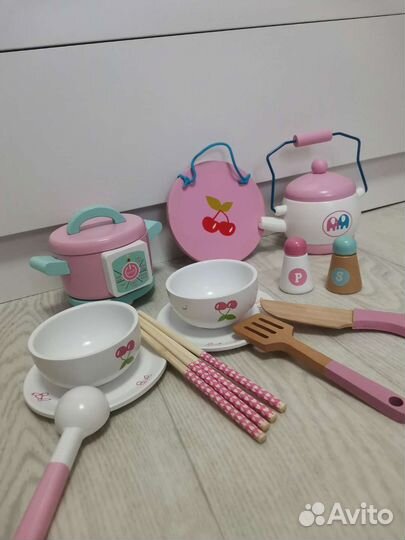 Набор деревянной посуды детский новый