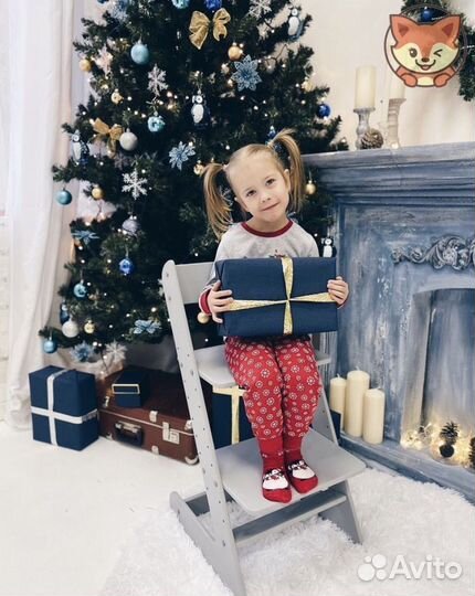 Серый растущий стульчик