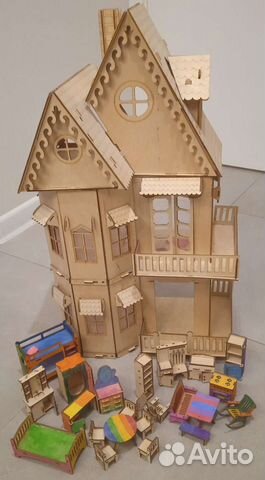 Домик кукольный для кукол мебель