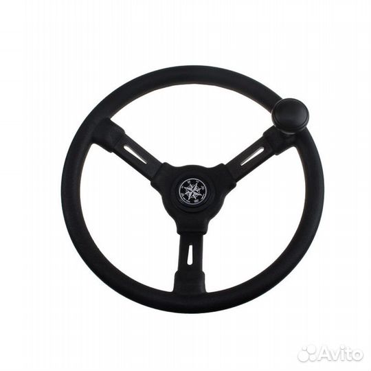 Рулевое колесо riviera черный обод и спицы 350 мм