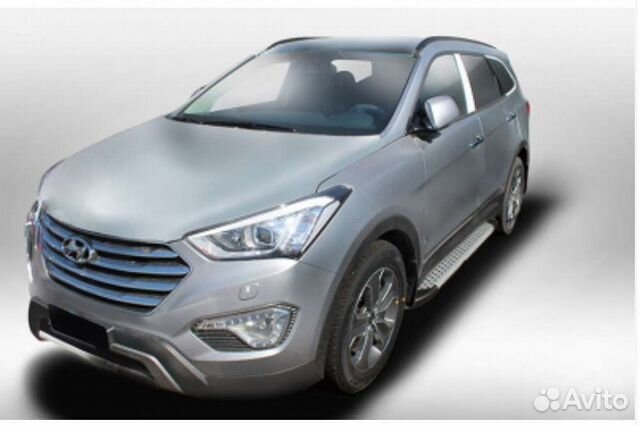 Пороги алюминиевые Hyundai Grand Santa Fe 2014