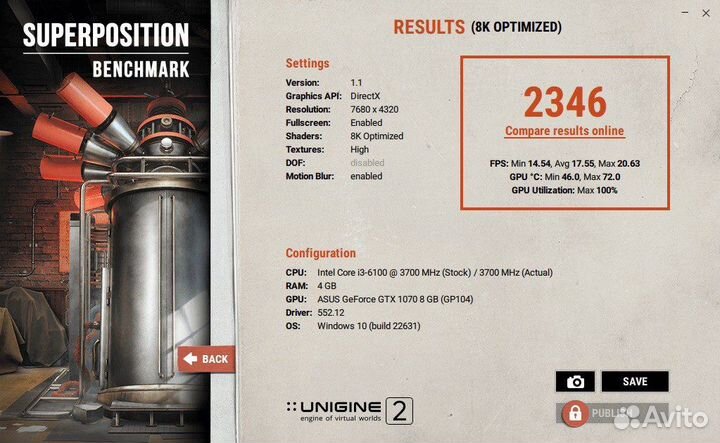 Игровая Видеокарта Asus GTX 1070 8gb топ варик