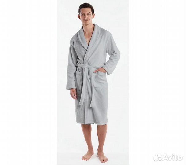 Халат махровый мужской Home One серый, размер 54