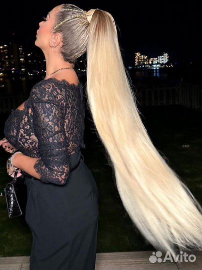 Хвост на резинке, накладной хвост, коса