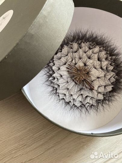 Брошь цветы черная