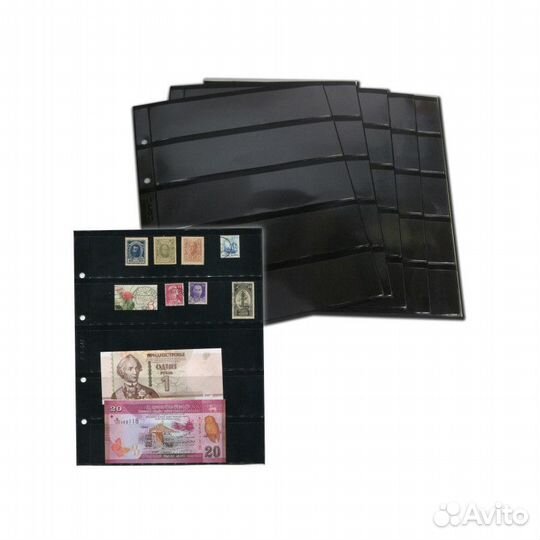 Листы для марок двухсторонние формат Optima 10шт