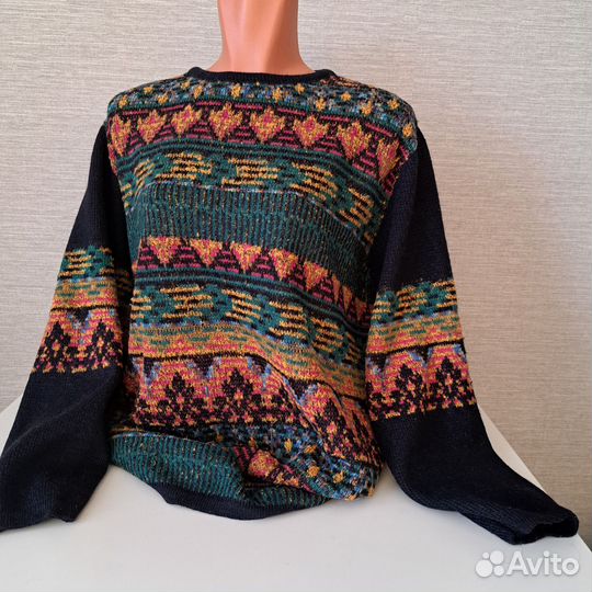Винтажный свитер СССР с орнаментом из 90-х