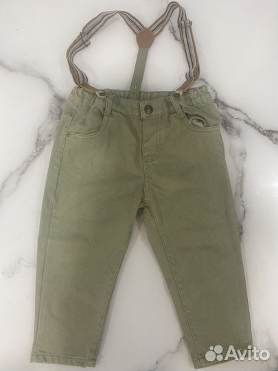 Джинсы на подтяжках 86-92