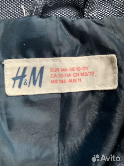 H&M синий пиджак для мальчика 146