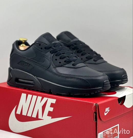 Кожанные Nike Air Max 90 Black